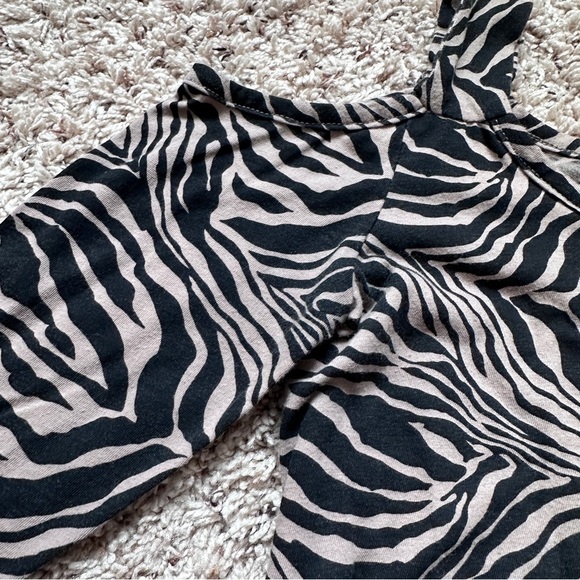 Vintage Y2K Alloy Zebra Print Cold Shoulder Long Sleeve Top Women’s Size Small - Picture 12 of 16